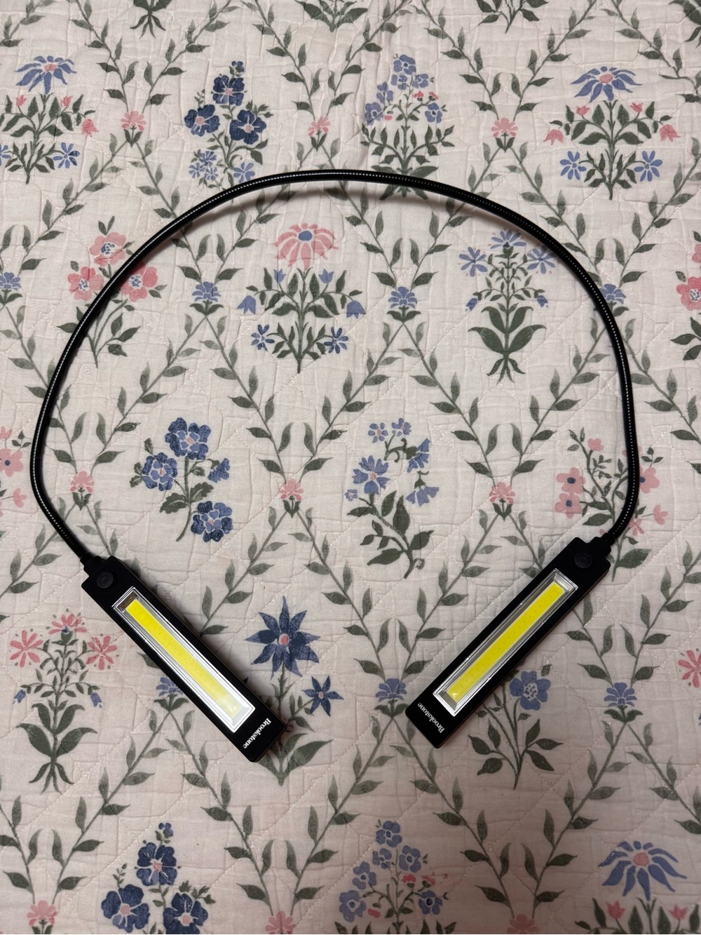 LED Neck Reading Light - Dual COB Bars in Black with Yellow LEDs